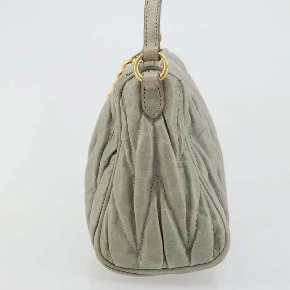 Miu Miu Matelasse Accessory Pouch Gray